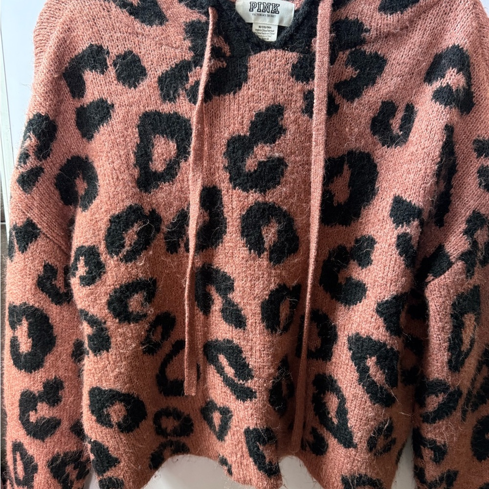 Pink Leopard Print Hoodie